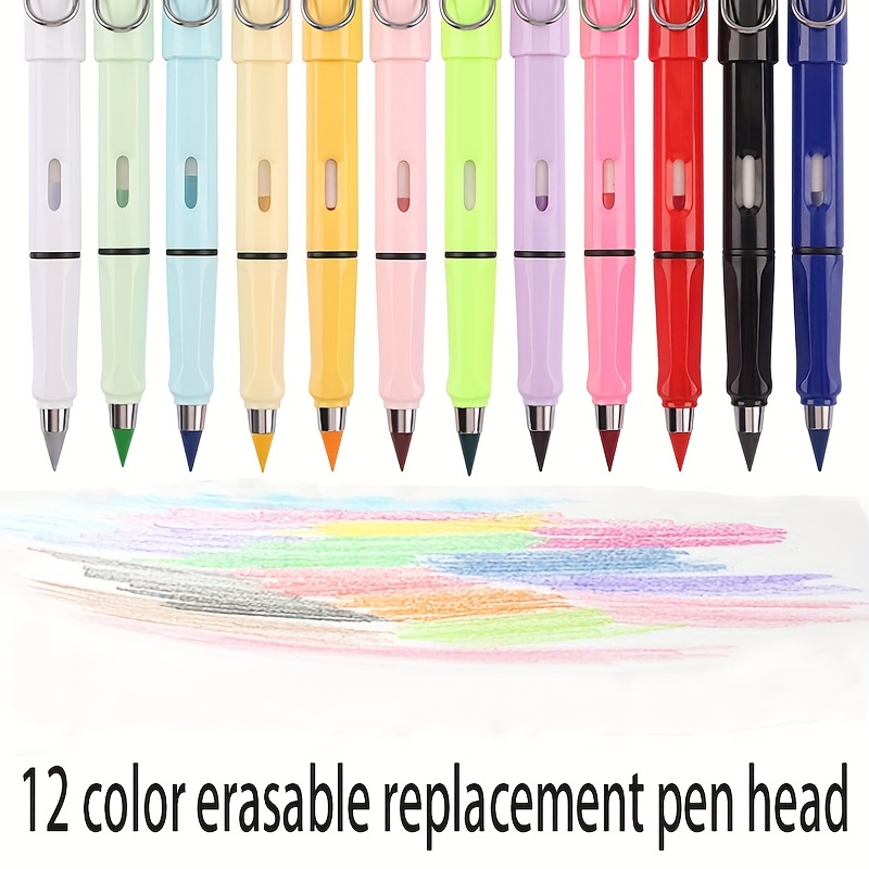 12Pcs Forever Pencil Colored Pencils 12Pcs Replacement Pen Tips