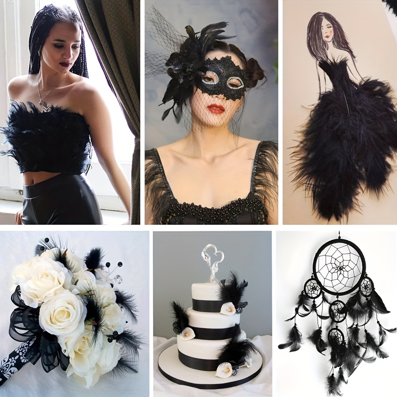 50pcs Diy Large Feathers For Wedding Dress, Children'S Handicraft  Decoration, Party Decoration And Mask Decoration
