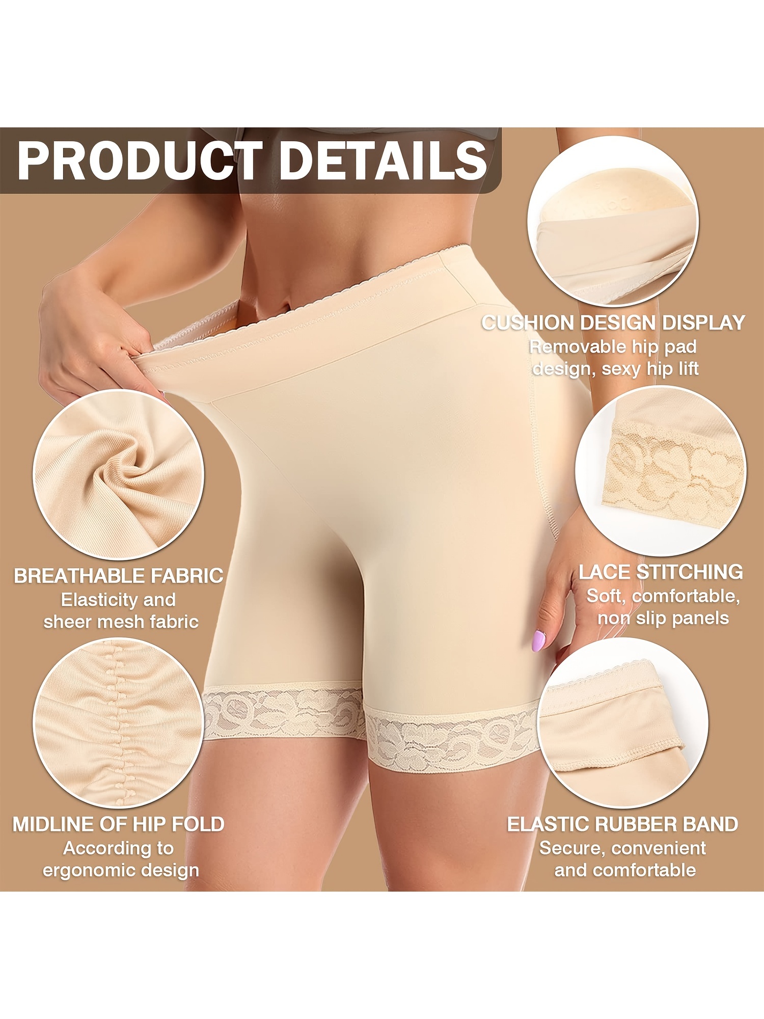 High Waist Slip Shorts Soft Seamless Boyshorts Underpants Tummy Control  Panty Abdomen Compression and Smoothing Shapewear