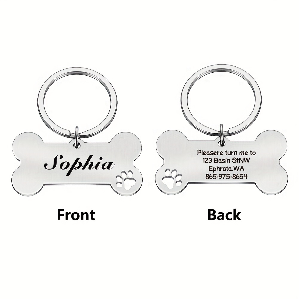 Customizable Dog Collar Address Tags For Dogs Medal With Engraving Name Kitten Puppy Accessories Personalized Cat Necklace Chain