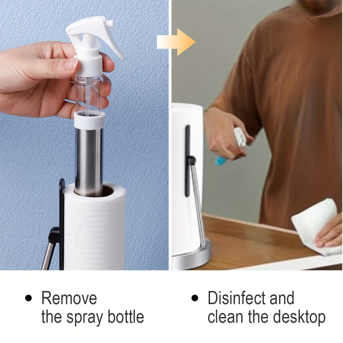 Kitchen Paper Towel Holder With Spray Bottle Stainless Steel