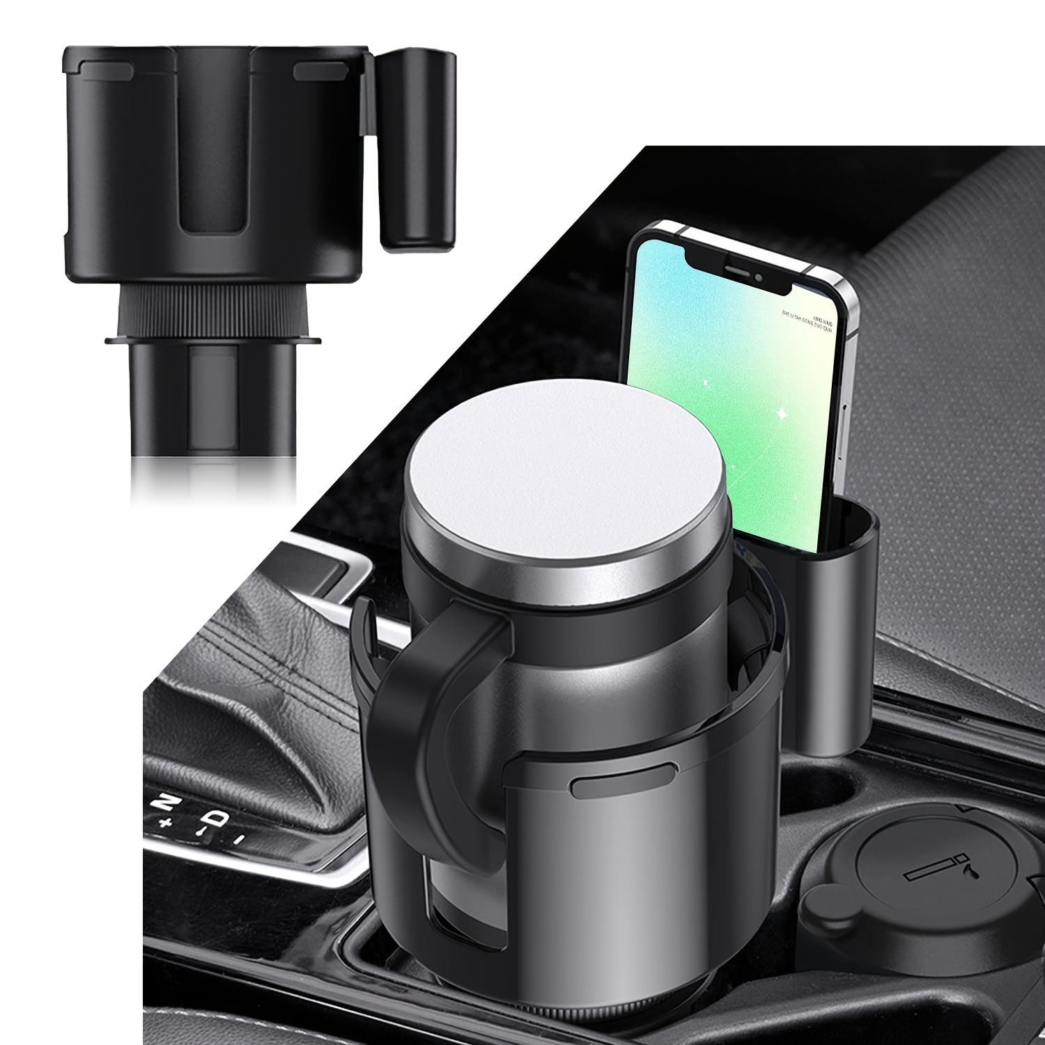 2-in-1 verstellbarer Auto-Becherhalter-Expander-Adapter mit  Handphone-Halter für das Auto - Temu Germany