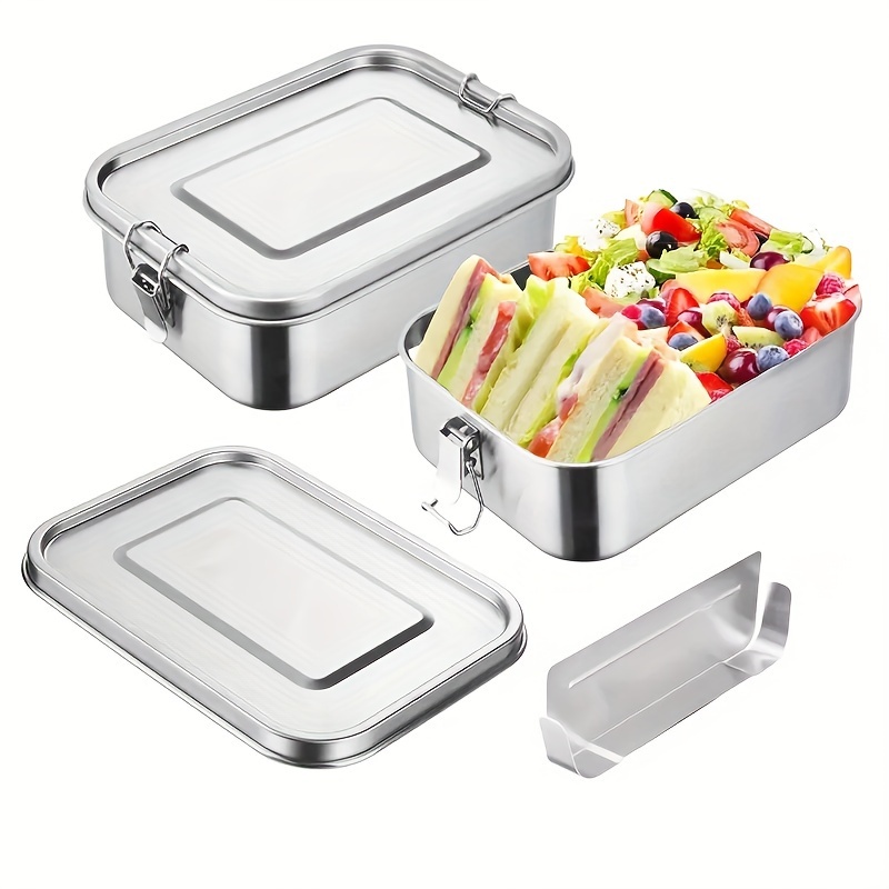 1pc leak proof 304 stainless steel lunch box   portable with sealed compartment ideal for students lunches outdoor meals details 15