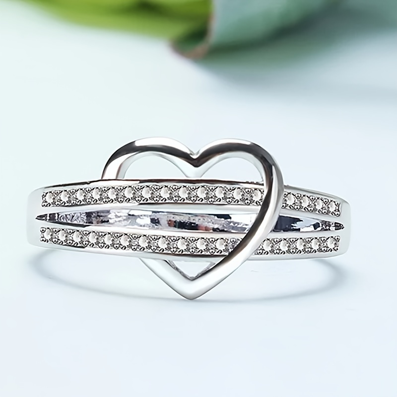 thumbnail image 2 of S925 Sterling Silver Heart Ring Customised Heart Photo 2 of 14