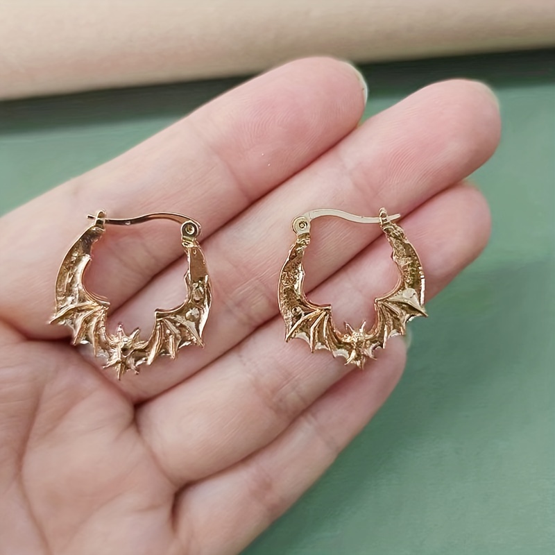 Bat hot sale hoop earrings