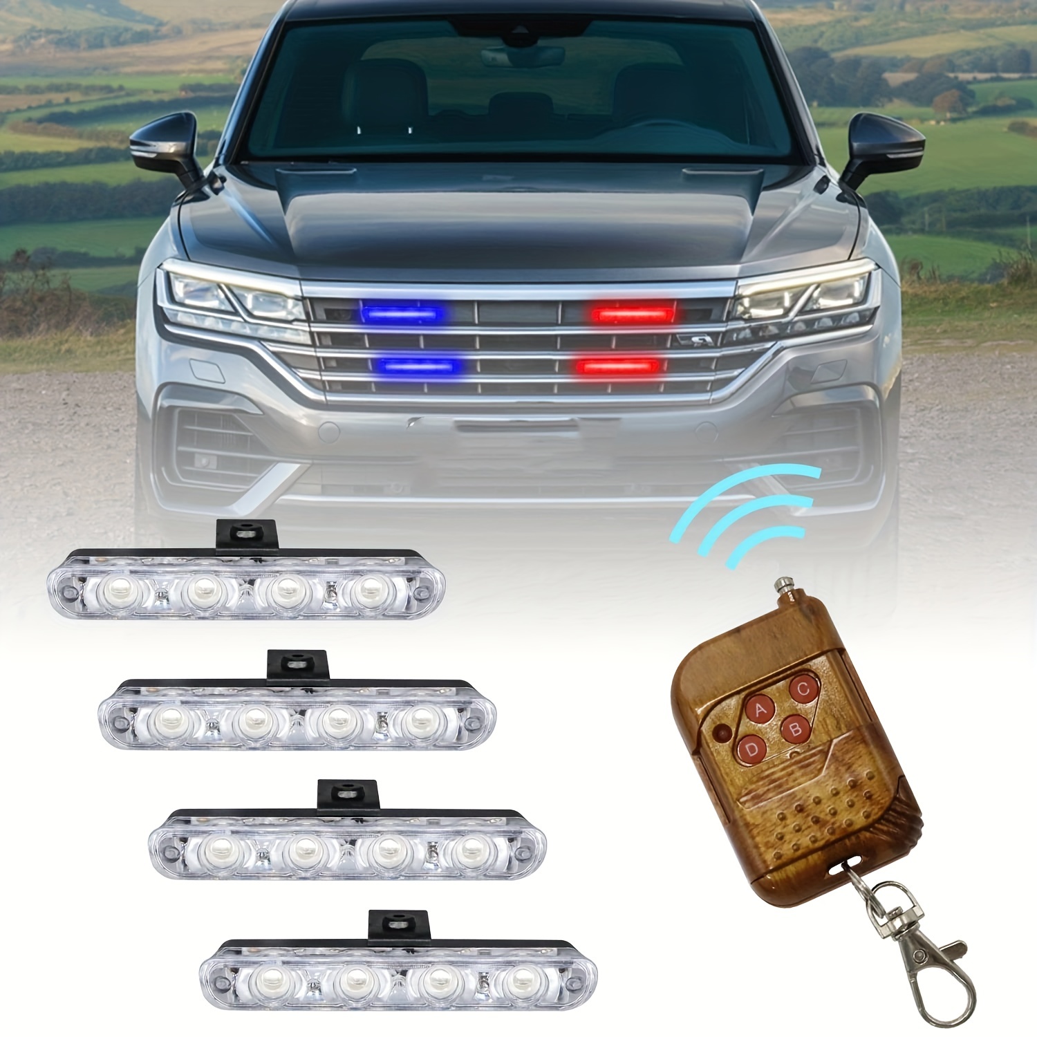 Lampe de danger clignotante étanche IP67, éclairage rouge et bleu, lumière  stroboscopique d'urgence, haute luminosité, 8 LED, voiture, camionnette,  camion - AliExpress