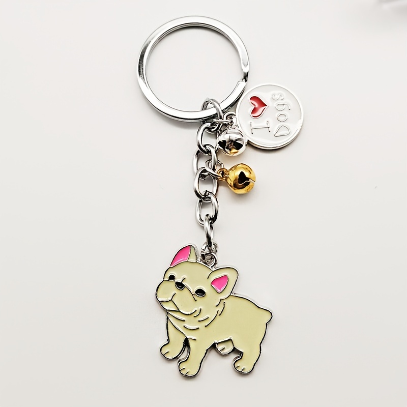 1pc Creative French Bulldog Cartoon Keychain, Cute Bull & Shiba Inu Doll  Keyring, Women Bag Pendant