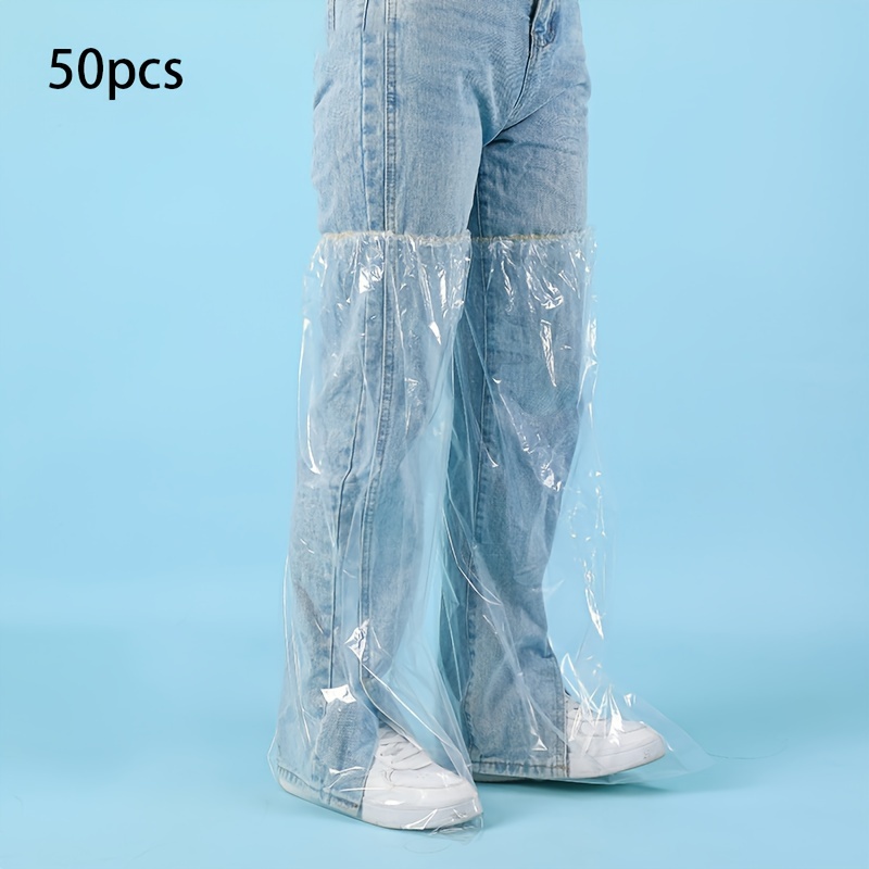 TEMU 50pcs Disposable Shoe Covers, Non Slip Plastic Shoe Covers For Men And Women
