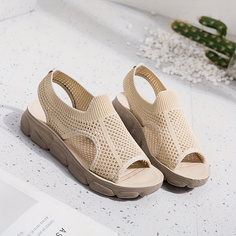 Sporty fabric sale platform sandals