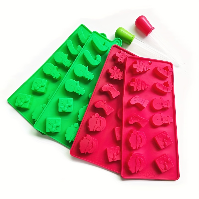 Molde silicona para horno figuras navidad calcetín, muñeco jengibre, árbol  - Dulcinenca