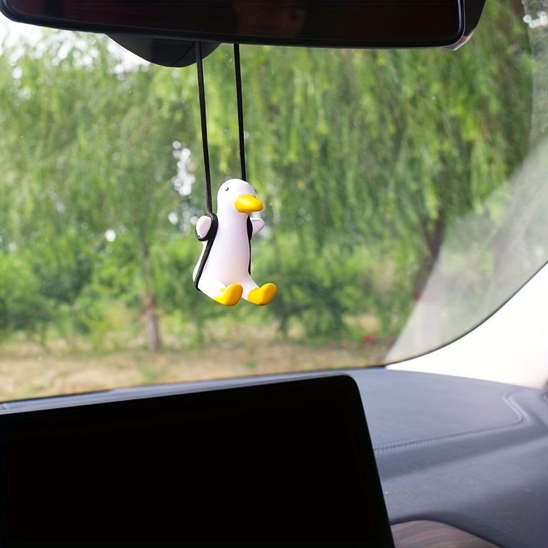 Super Cute Swinging Duck Car Mirror Hanging Ornament Car Interior