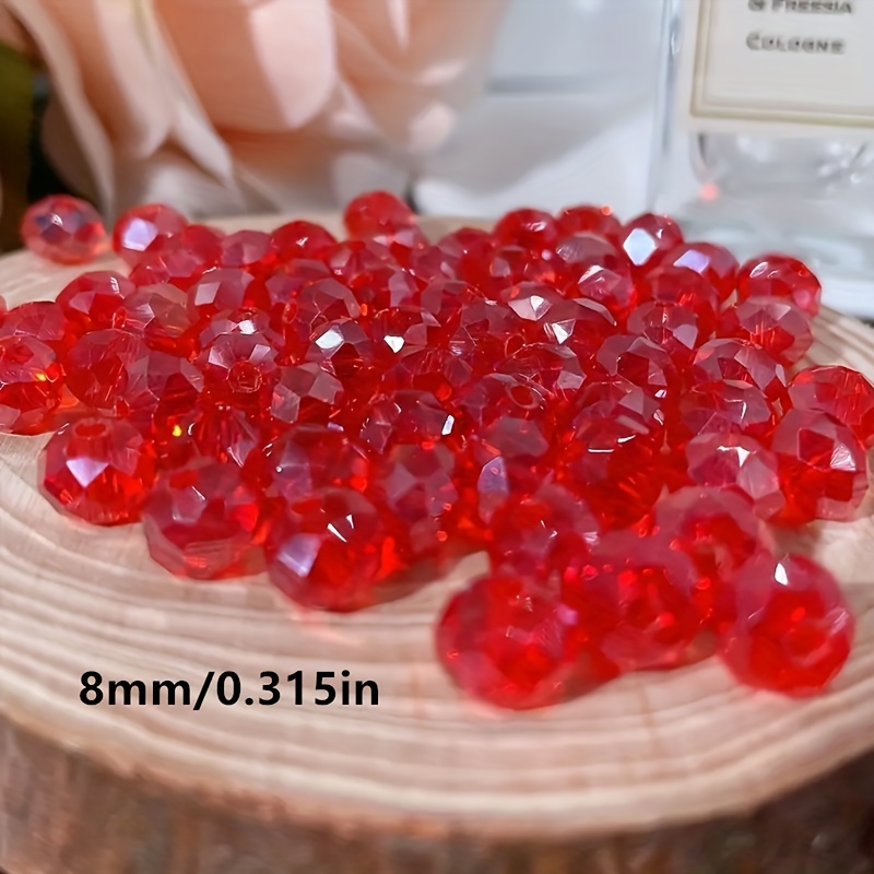 Red Imitation Crystal Glass Beads Spacer Loose Beads For Diy - Temu