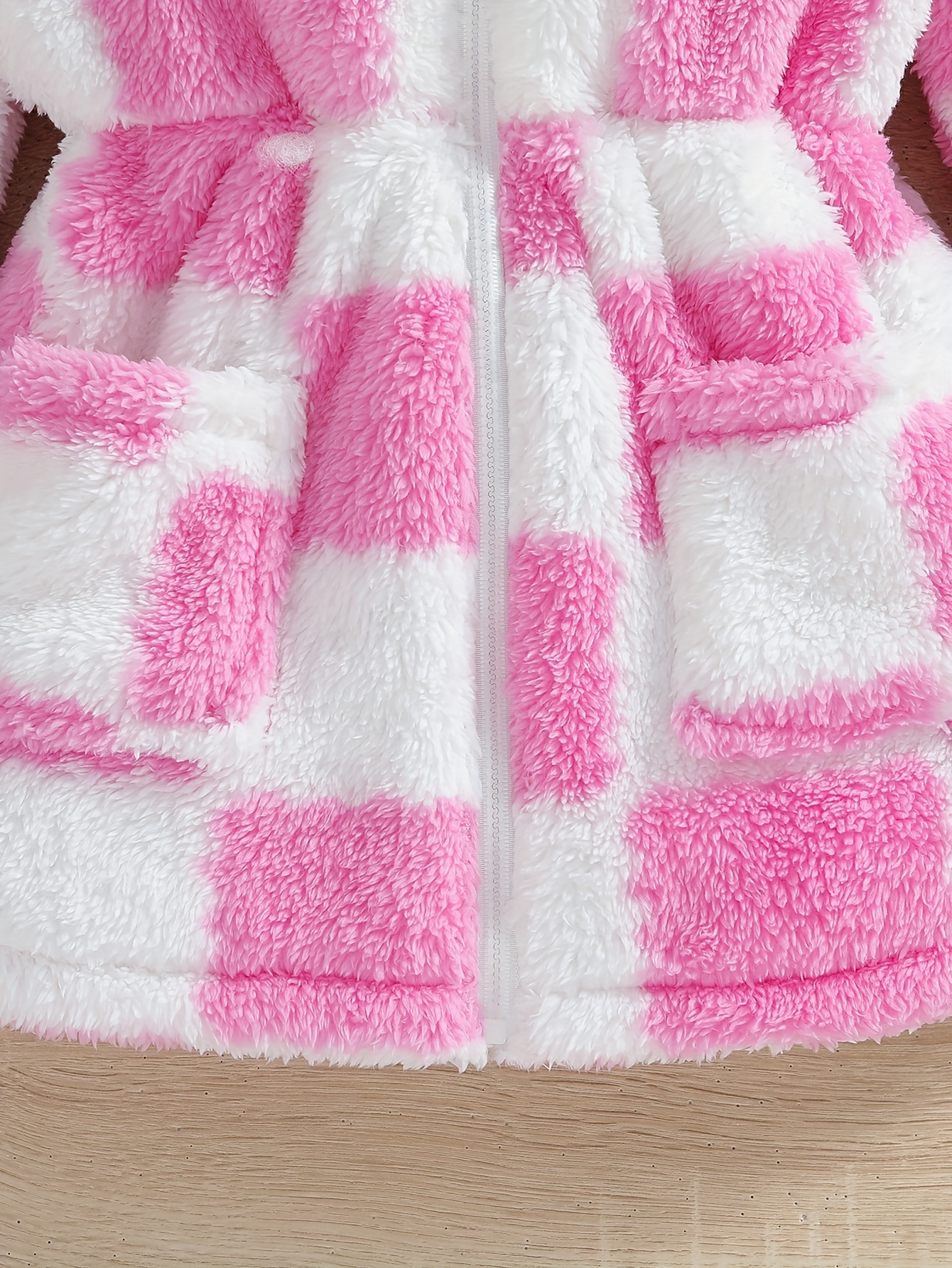 Girls Size 10-16 Pink Stars Winter Fleece Hooded Dressing Gown
