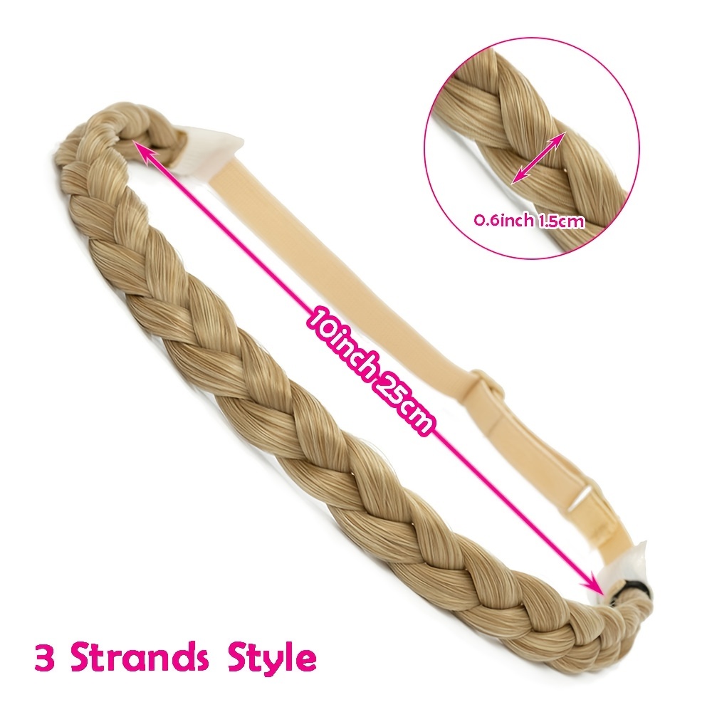 Hairro Synthetic Braided Hair Headbands Classic Five-strand Braid Plaited  Hairpiece Elastic Stretch Fake Braid Hair Band for Women and Girls