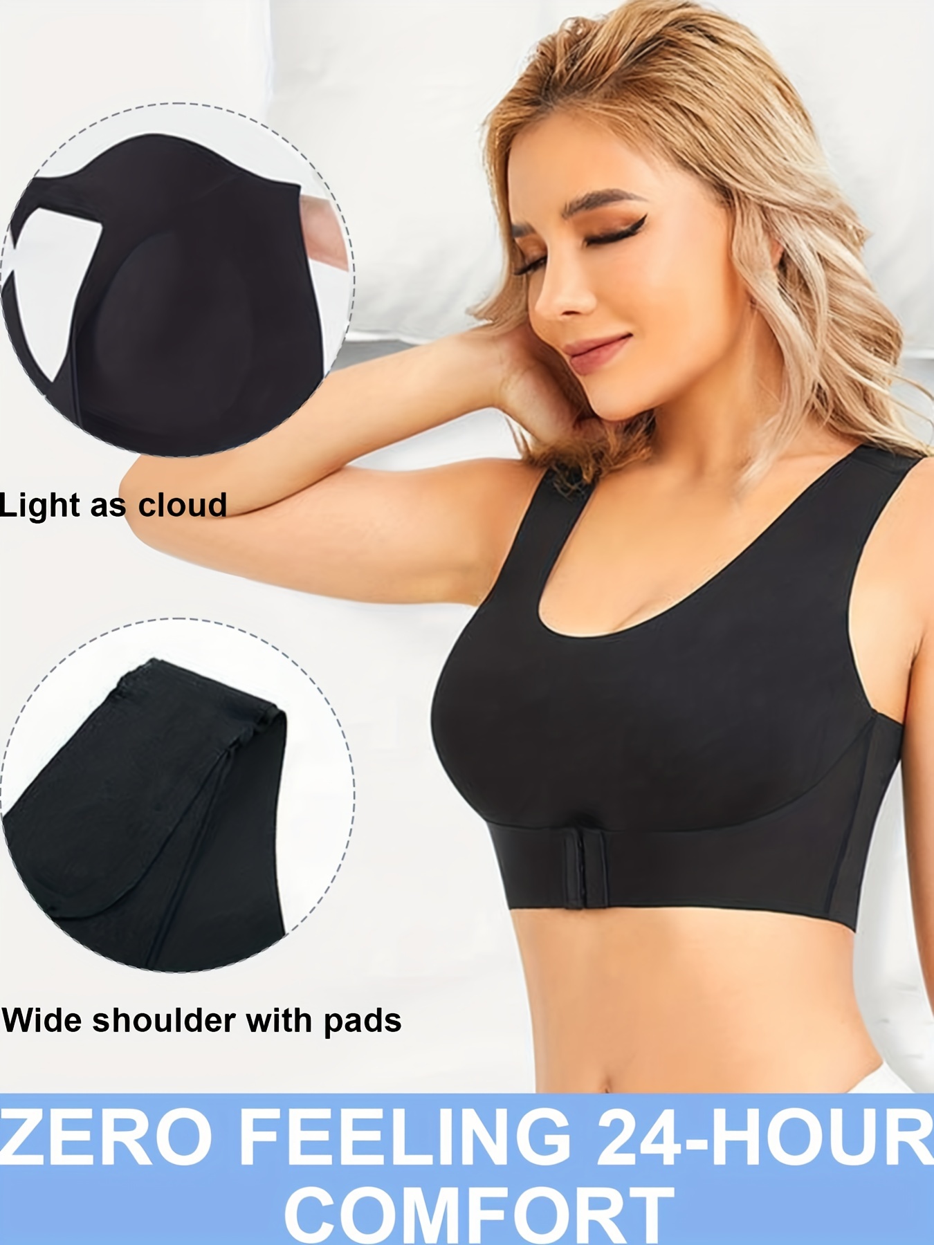 Front Buckle Wireless Sports Bra Comfy Breathable Running - Temu