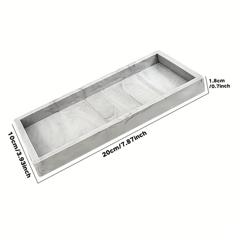 Plateau De Rangement Salle De Bain En Silicone PATIKIL - 30x12.5 Cm, Blanc, Pour Bijoux, Savon, Clés