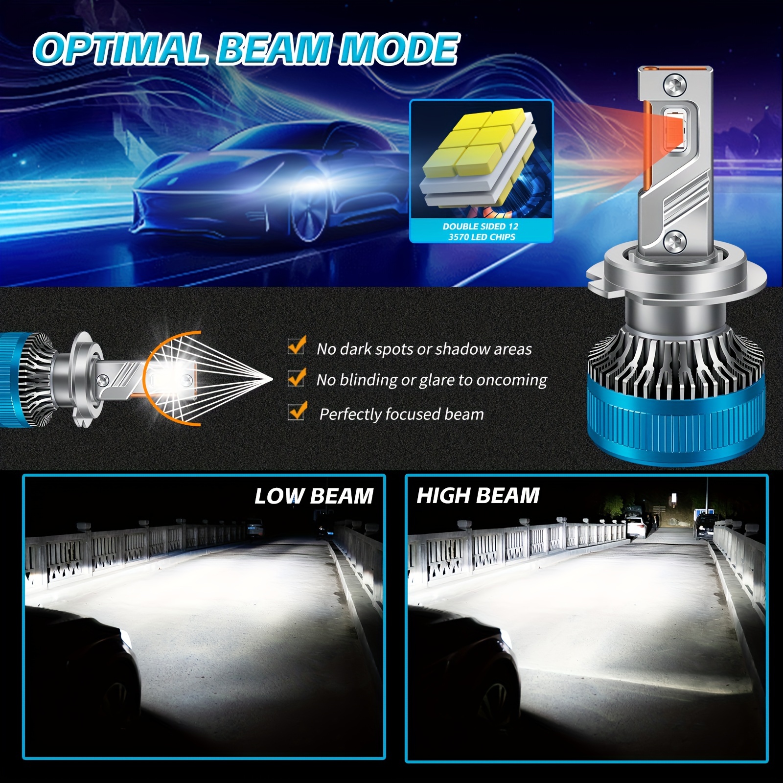 H4 Led Headlight Bulbs Car H1 H4 H7 H8 H11 9005/9006 Hb3 Hb4 - Temu