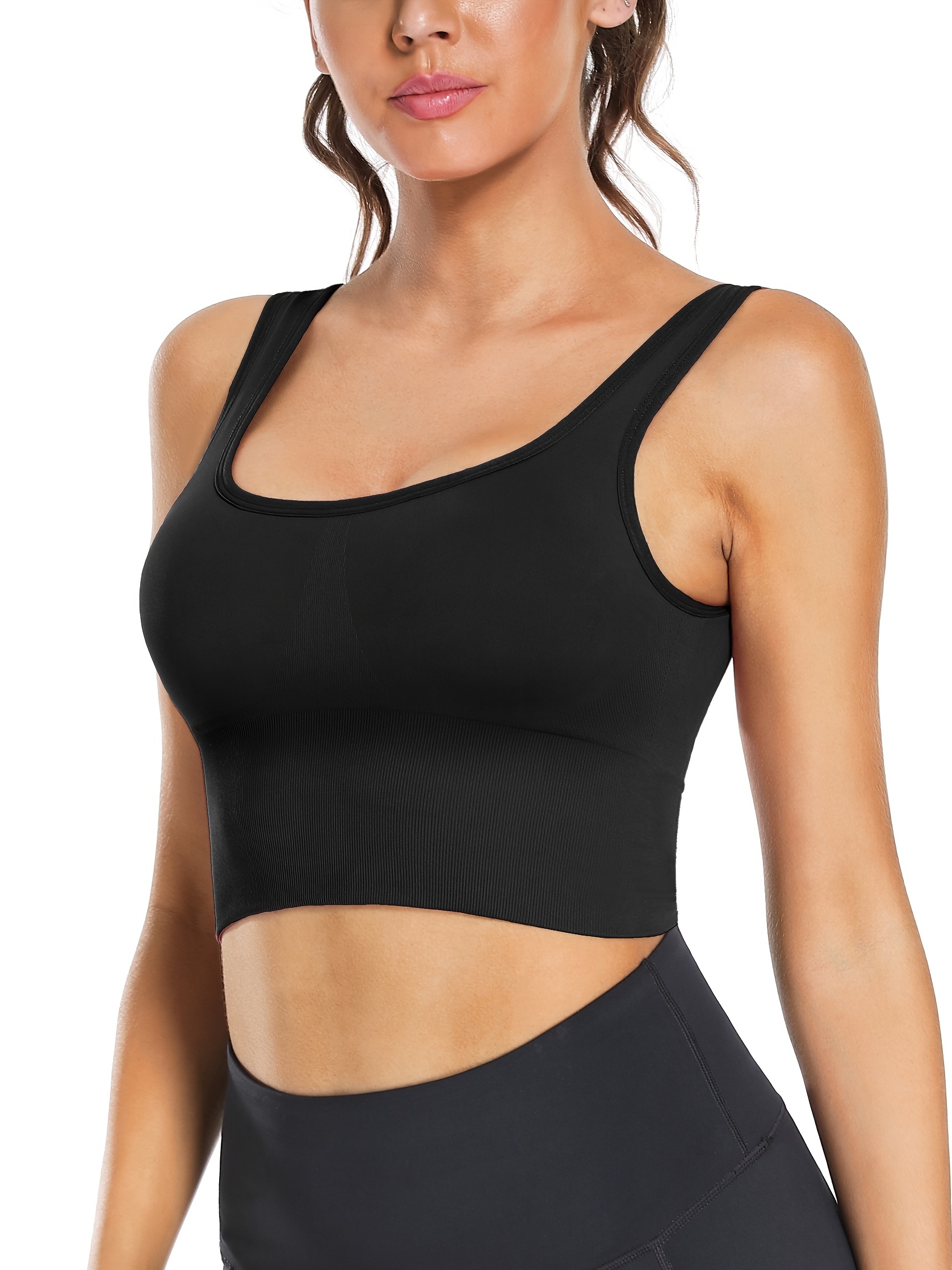 Sports Bras Women Seamless Racerback Crop Tank Tops Wirefree - Temu