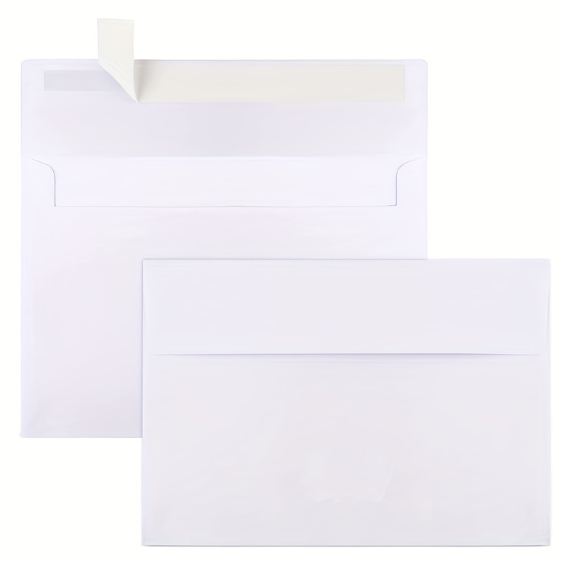 100 Pack Printable A7 Brown Envelopes for 5x7 Cards, Wedding Invitations,  Birthday, Graduation, Self-Adhesive Flap for Mailing (5.25 x 7.25 In)