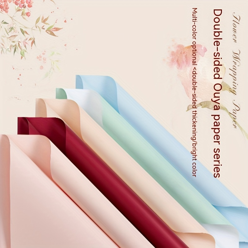 Korean Flower Wrapping Paper, Monochromatic, Thick, Waterproof, Candy  Color, Bouquet Material, Wholesale, 20 Sheets