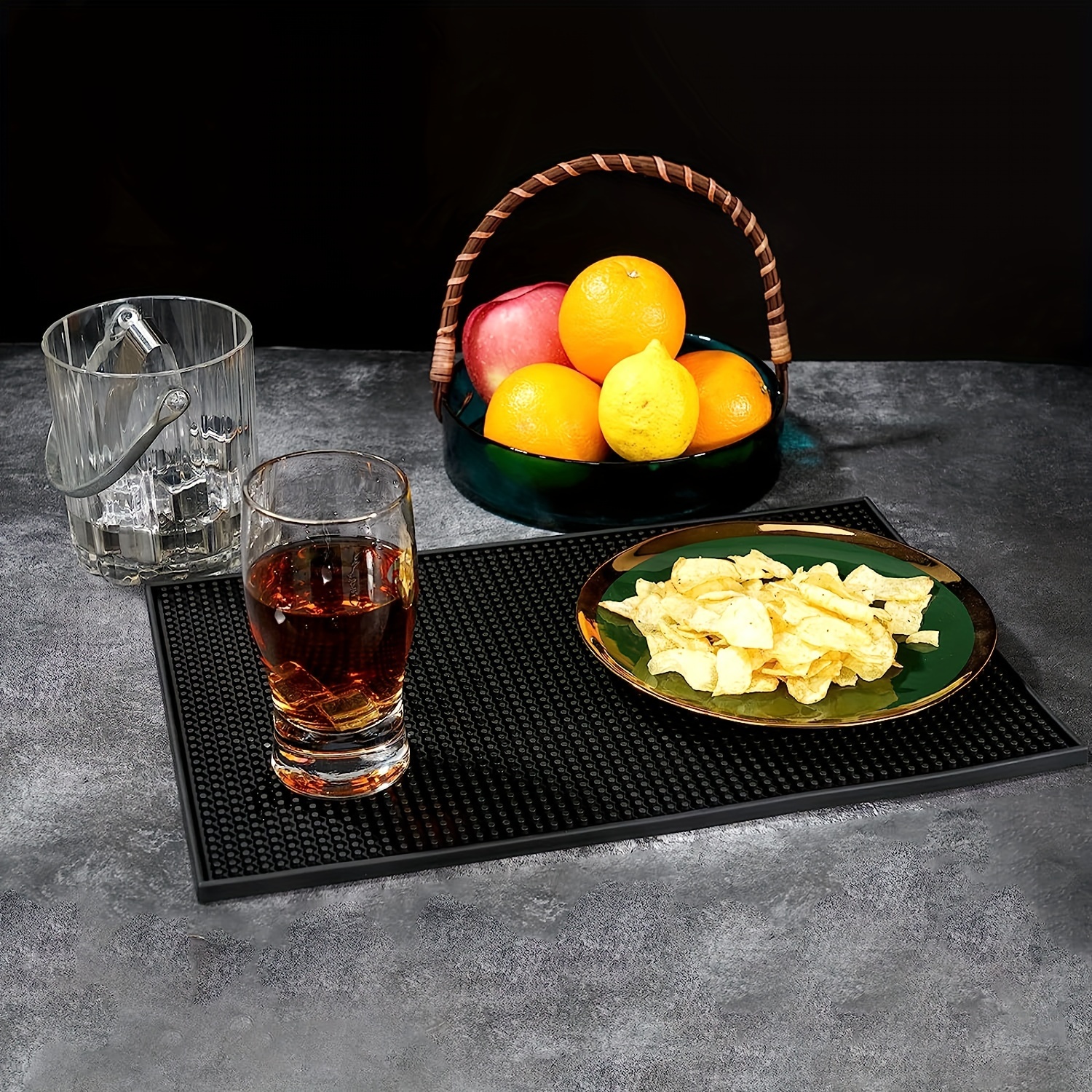 Rubber Bar Mat for Cocktail Bartender Coffee Countertop Kitchen