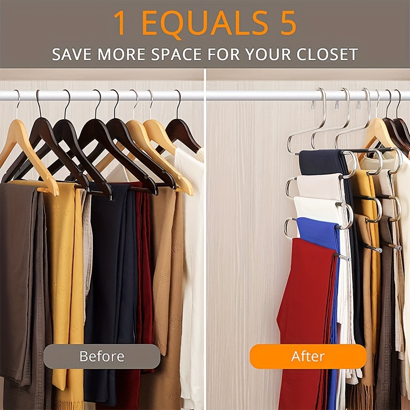 organize your closet with these durable multilayer stainless steel s shape hangers details 2