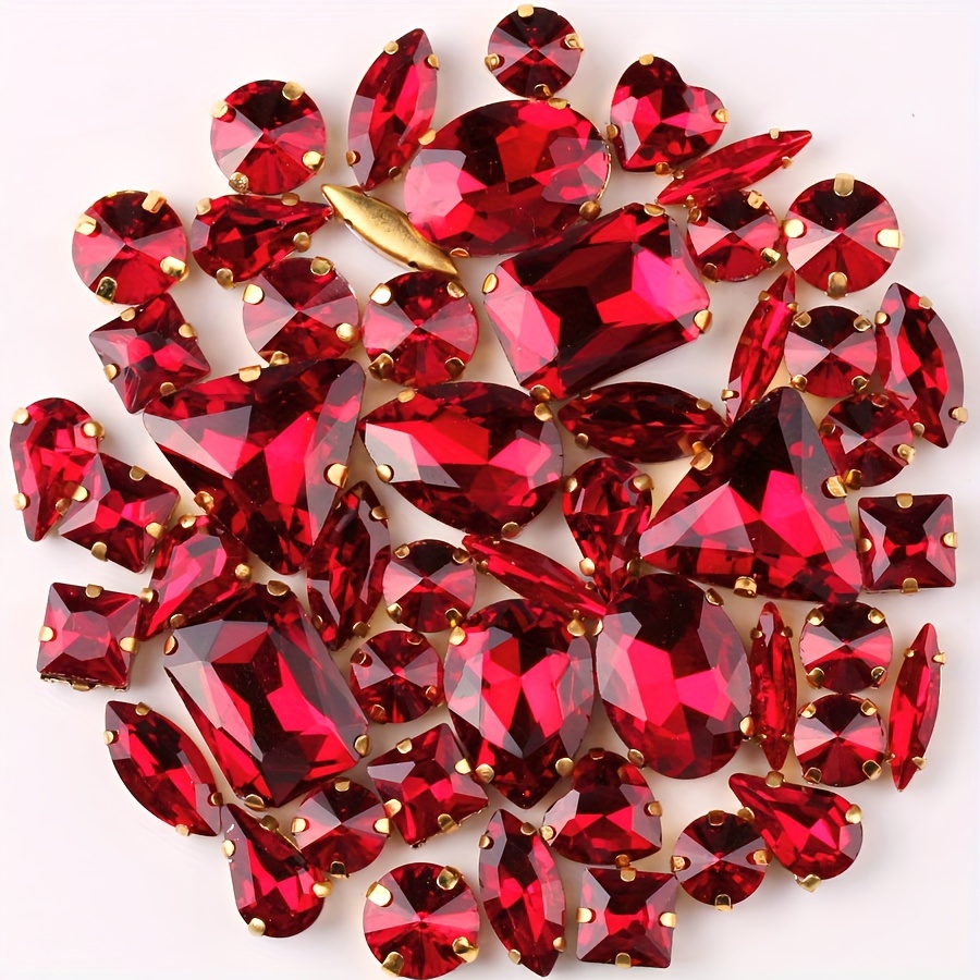 Ruby Red Glass Flatback Round Loose Rhinestones