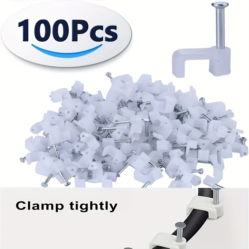 100PCS Plastic Cable Holder Clamps Fixation Cable Fastener Clips