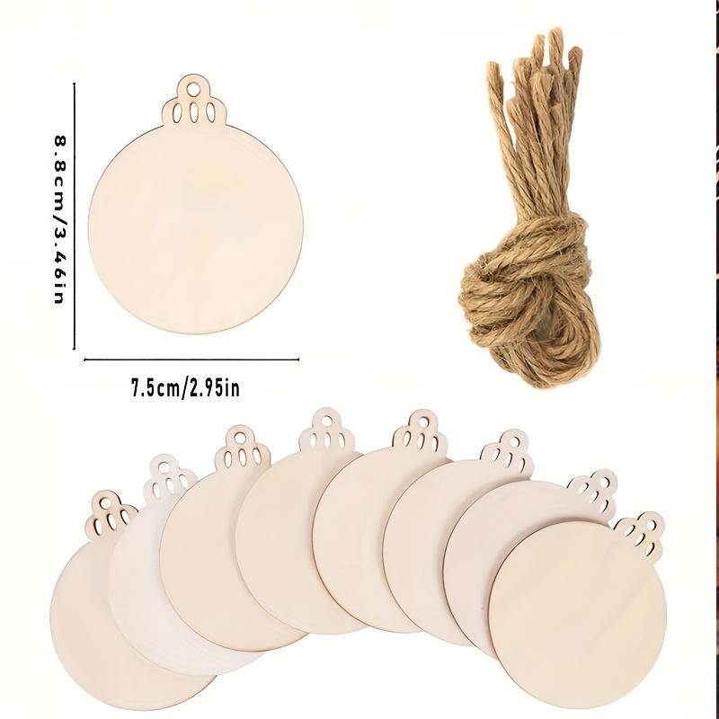 Round Wooden Ornaments With Hole Predrilled Natural - Temu