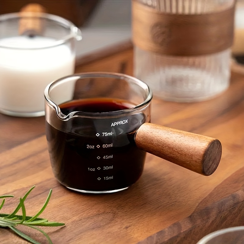 Wood Handle Glass Measuring Cup