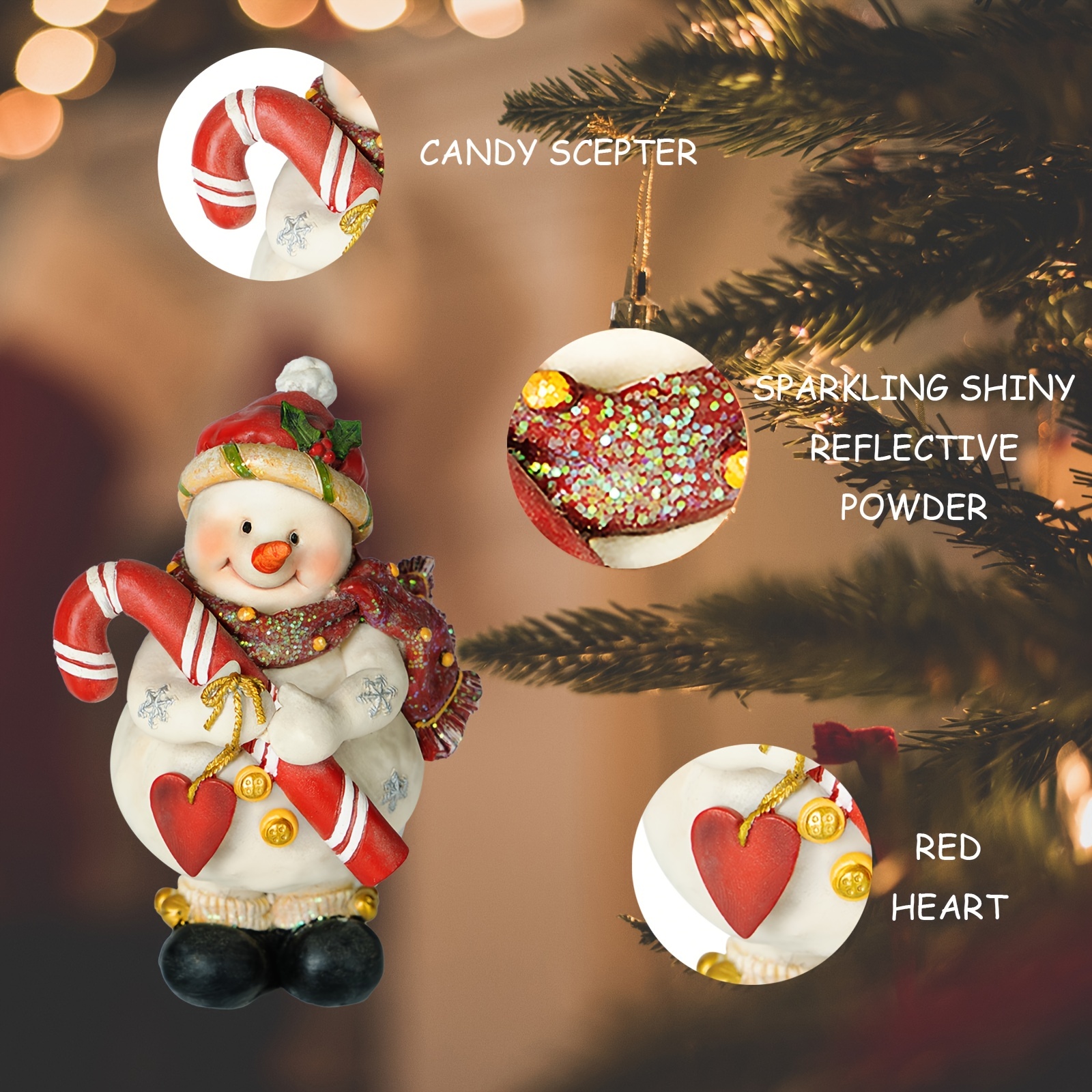 Winter Scarf Snowman Resin Mini Christmas Ornaments - Temu