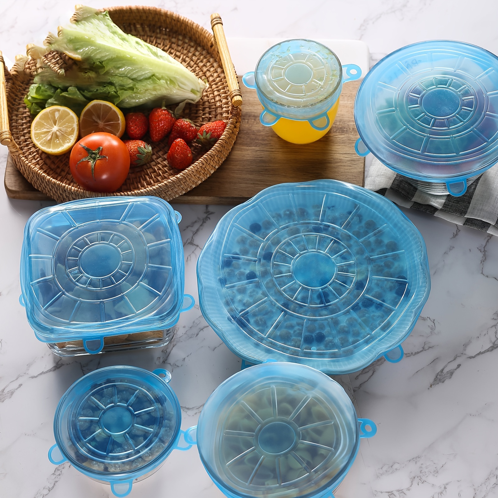 Silicone Fresh Cover Stretch Pot Lids Cooking Suction Universal Bowl Wraps  Lid Set - China Silicone Fresh Cover and Silicone Bowl Wraps price