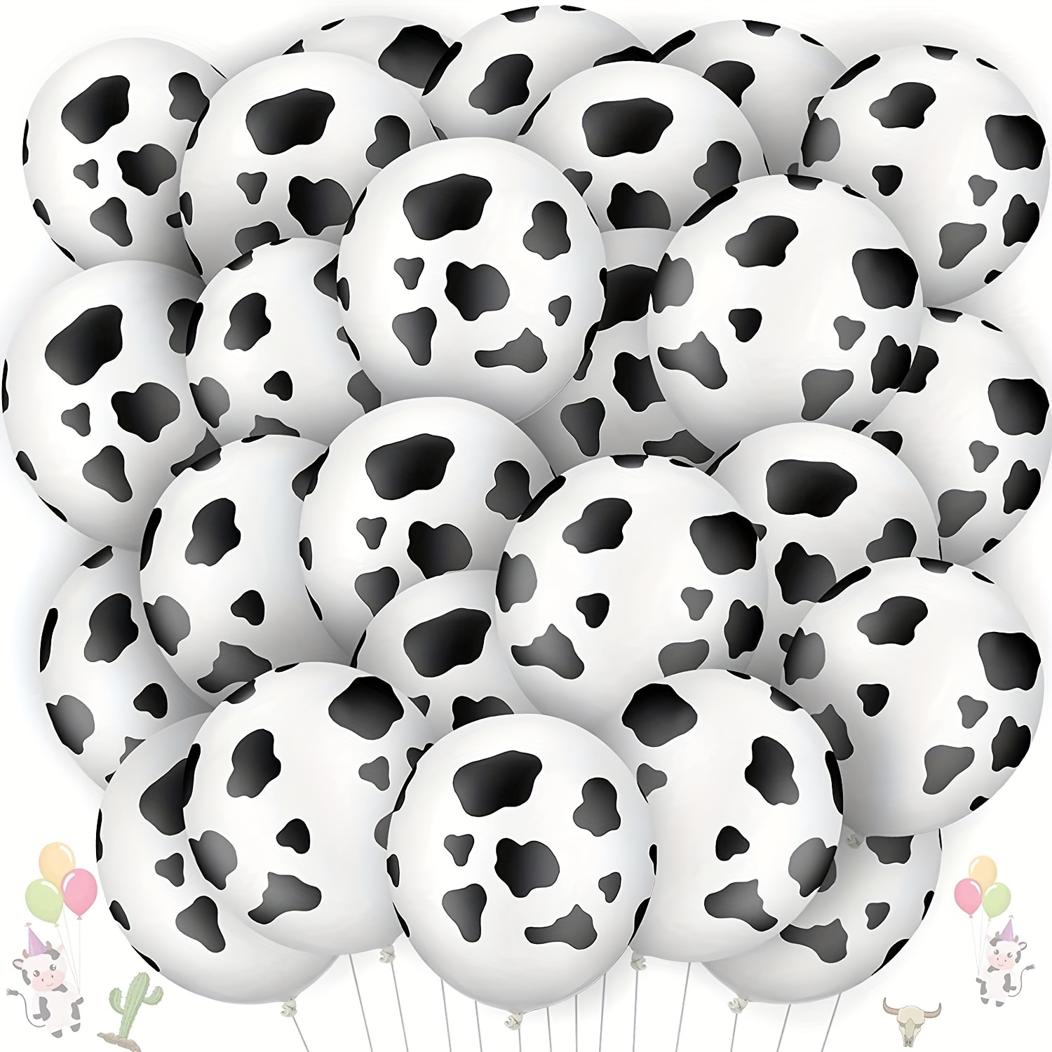 

25 Pcs 12inch Cow Party Balloons Funny Print Balloons Latex Shower Balloons Western Theme Farm Balloons For Birthday Farm Party Favor Supplies Western Cowboy Decorations (cow Style)