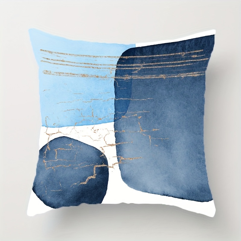 Blue Throw Pillows Bstract Geometric Modern Pillowcases - Temu