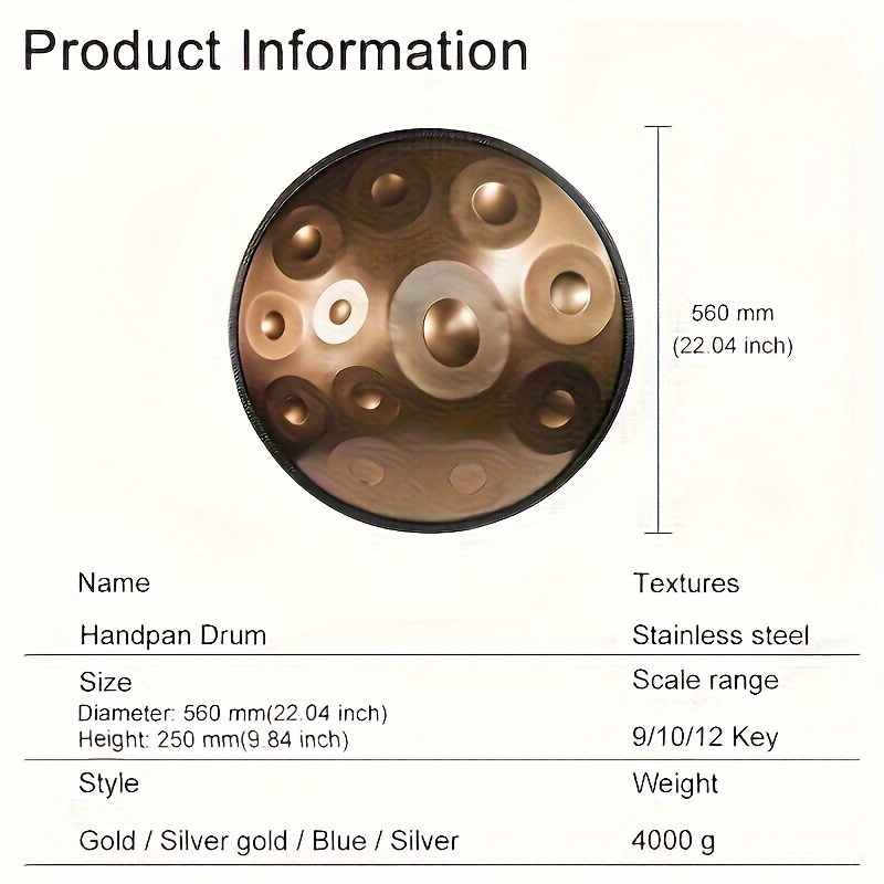 9ノート10ノート12ノートDマイナーハンドパン正確な**タングハンドドラム初心者用ハンドパンバッグ**ヨガ瞑想*楽器