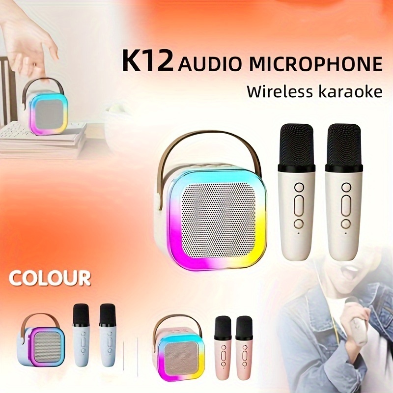 Karaoke Machine for Adults and Kids,Portable Bluetooth 2 Wireless Karaoke  Microphone with Holder/USB/TF Card/AUX-in, PA Speaker System for Home  Party, Picnic,Car,Outdoor/Indoor : Musical Instruments 