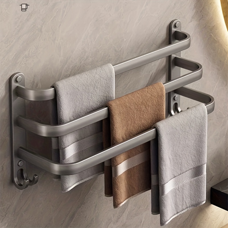 Porta asciugamani a barra adesiva per bagno in metallo e rifinito in bianco  opaco Stick Cosmic - Habitium®