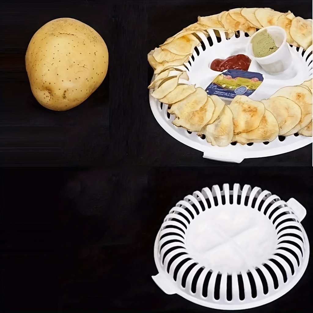 Microwave Oven Fat Potato Chips Maker, Fruit Potato Crisp Chip Snack Chips  Rack, Easy Homemade Diy Set Tray, Kitchen Accessories - Temu