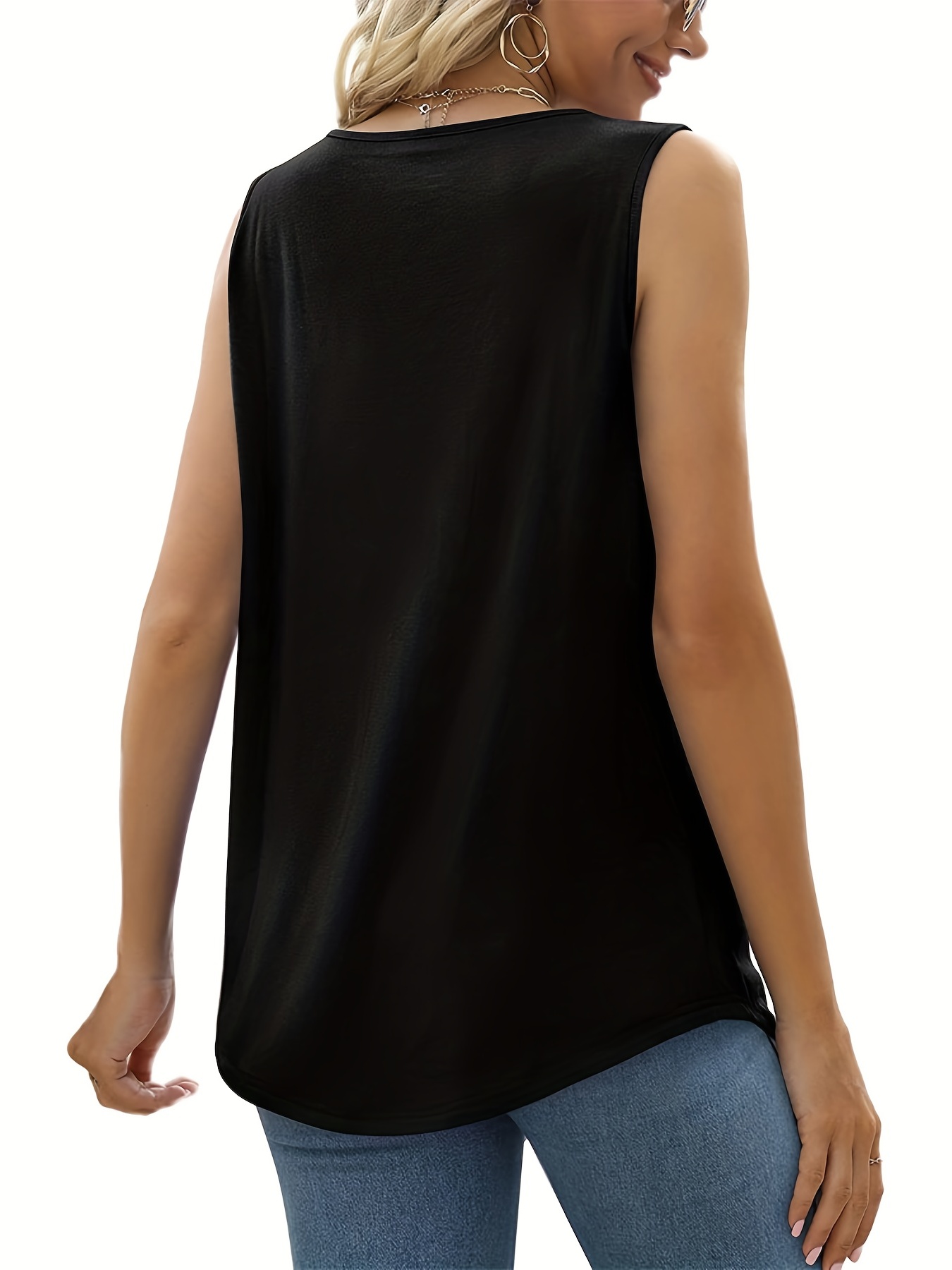 Gilet Estivo Donna Senza Maniche In Chiffon Con Scollo A V E Pieghe - YGJIEGENG - Morbido, Fluido, Vestibilità Comoda Taglie S-XXL - 3