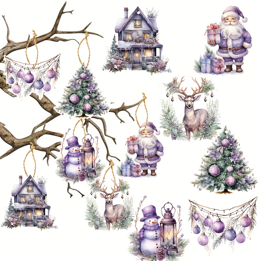 6 Stück Weihnachts-Panda-Ornamente, Weihnachts-Papp-Hängedekoration,  Panda-Weihnachtsanhänger, Weihnachtsausschnitte Mit Seilen, Panda-Ornamente  Für