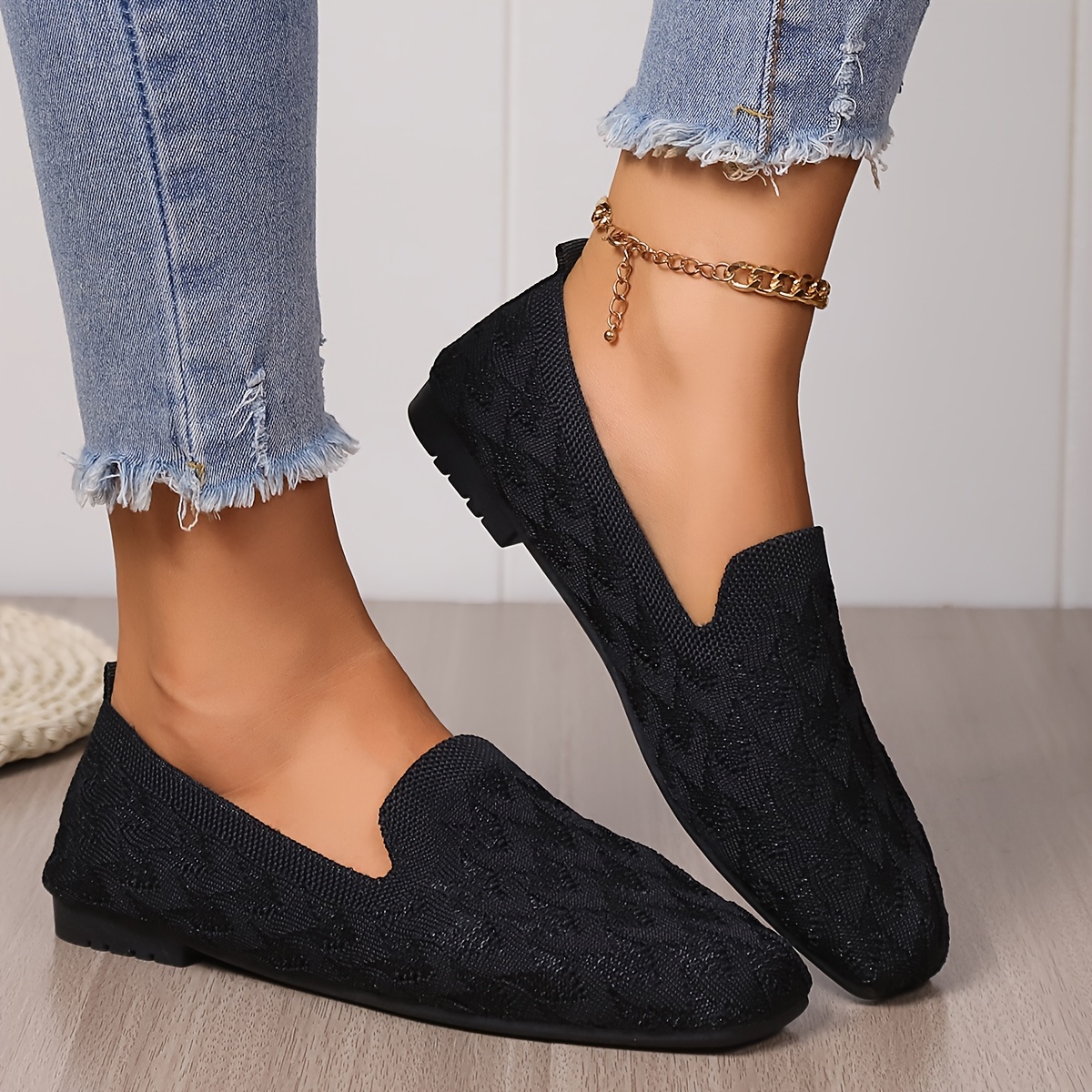 Square Toe Ballet Flats Slip On Shoes Casual & Comfy