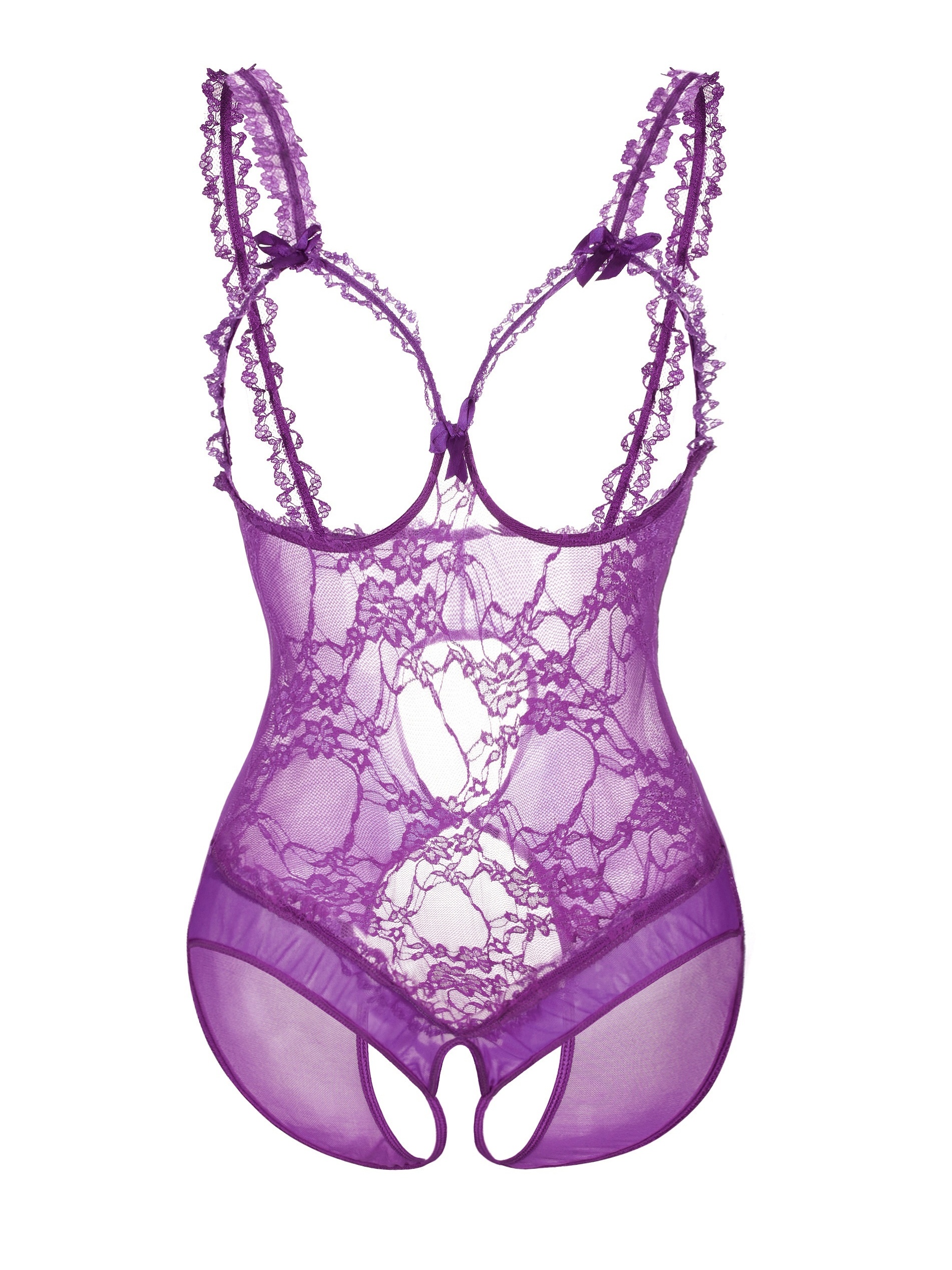 Plus Size Renay Underwire Lace Imperial Purple Bodysuit