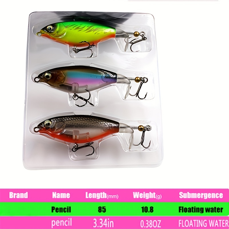 1PCS Whopper Popper Fishing Lures Topwater Rotating Tail Pencil