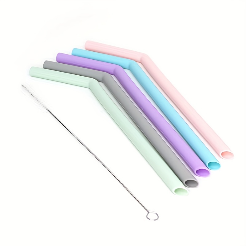 Silicone Drinking Straws, Large Straight Straw, Reusable Silicone Straws,  Random Color - Temu