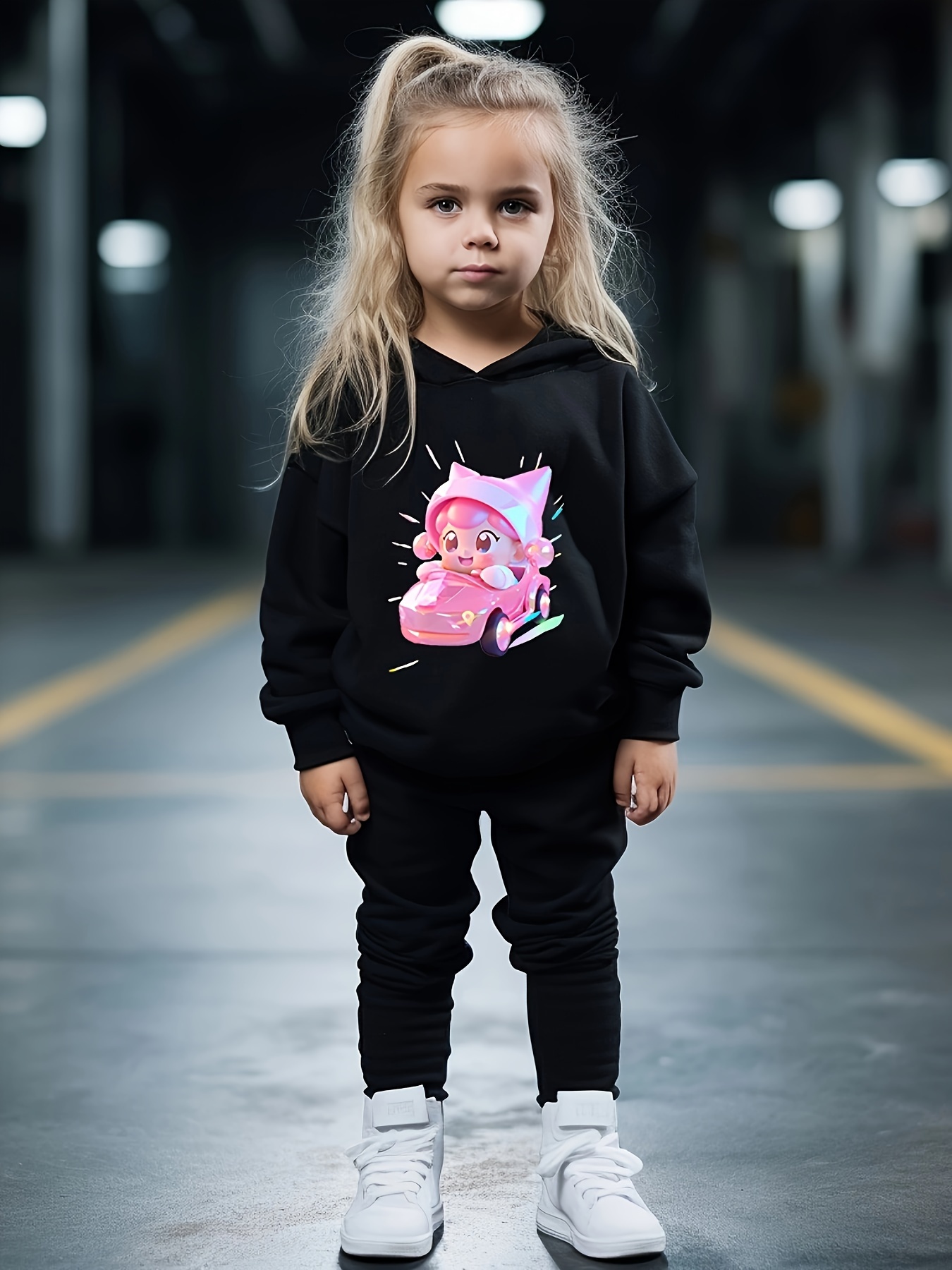 Girls  Daughter Wears Combat Boots Sweatsuit Casual - Temu