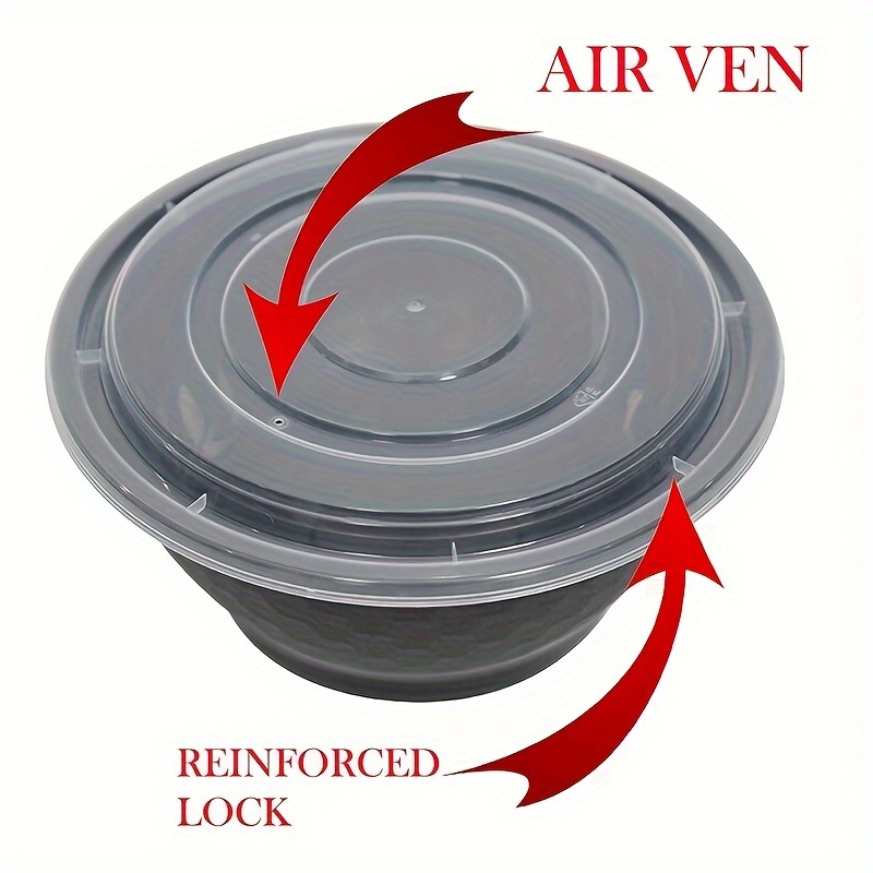 Disposable Food Round Plastic Container With Lid Reusable - Temu