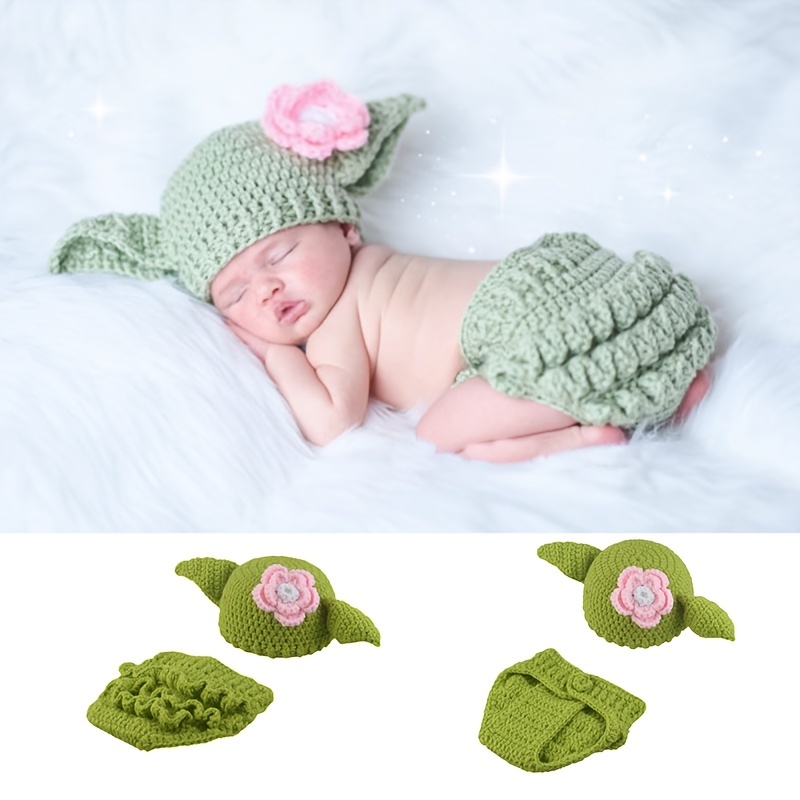 Crochet Star Wars Yoda Baby Costume Set, Baby Costume Photography Prop For  Newborn Hand Mad Photography Prop