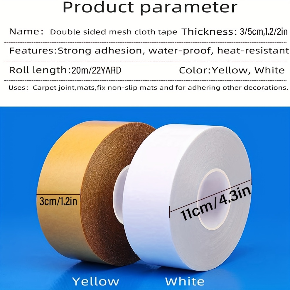 Carpet Tape Double Sided - Rug Tape Grippers for Hardwood Floors and Area  Rugs - Carpet Binding Tape Strong Adhesive and Removable, Heavy Duty