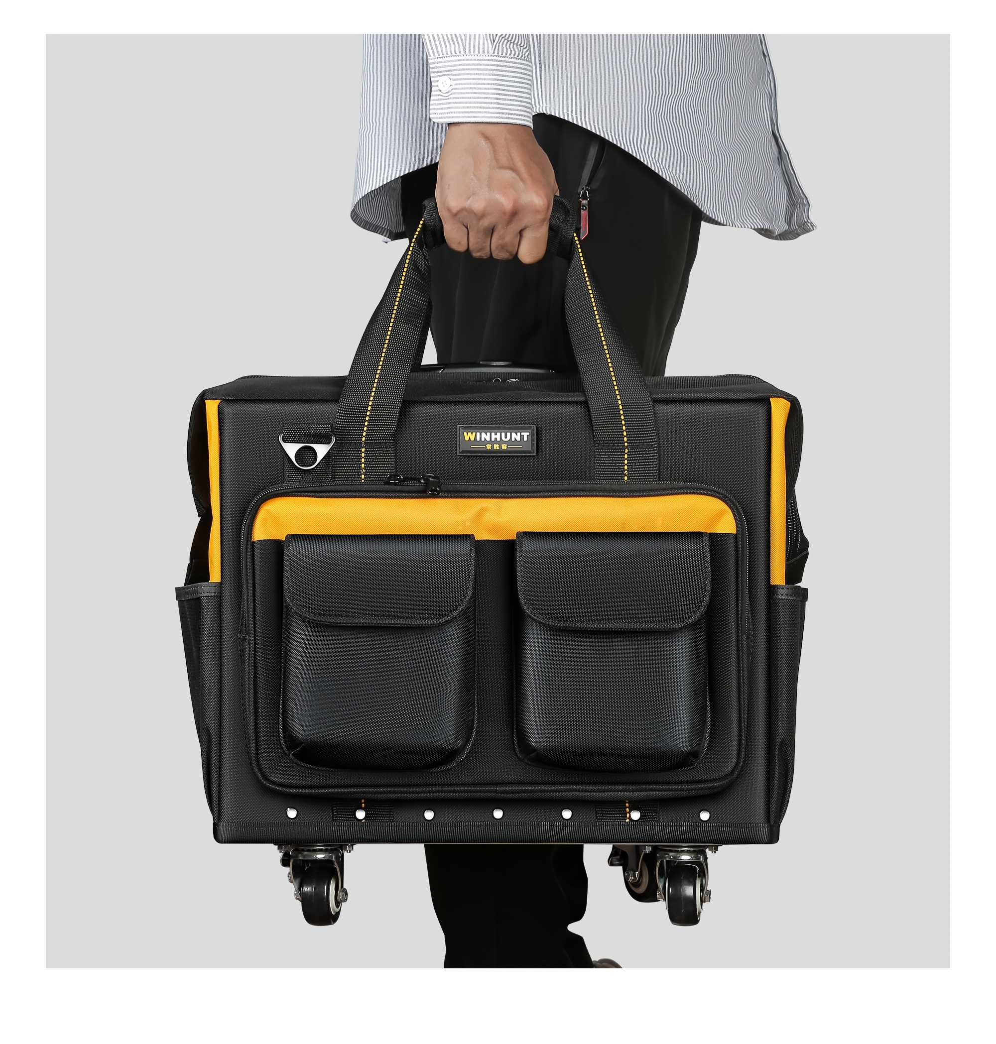 1pc winhunt multifunctional tool trolley case waterproof and wear resistant large size trolley tool box durable roller pushcart details 9