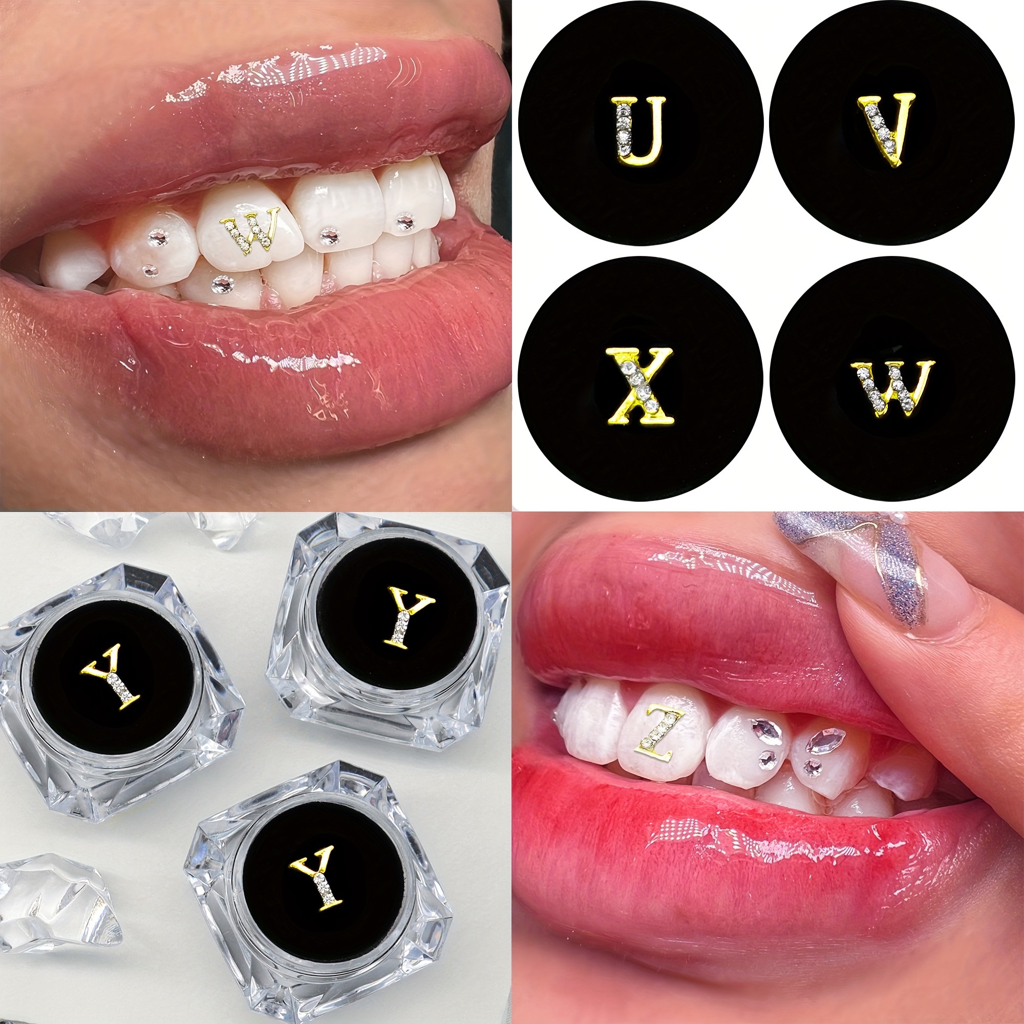English Letter Tooth Gems Kit Suitable For All Festivals Tooth Jewelry  Decoration Super Flash